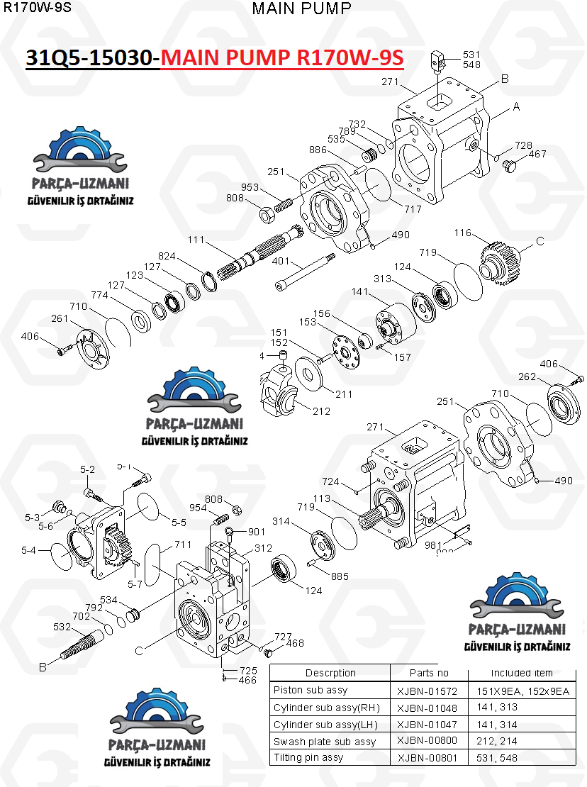 31Q5-15030 MAIN PUMP K5V80DTP