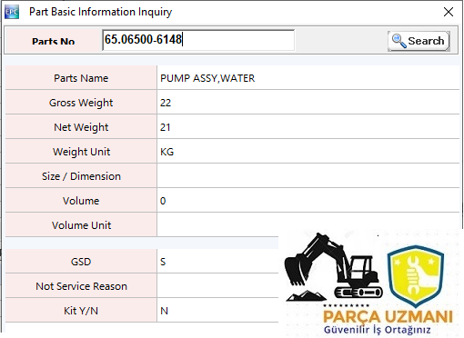 400921-00021 65.06500-6148 400921-00021 WATER PUMP.