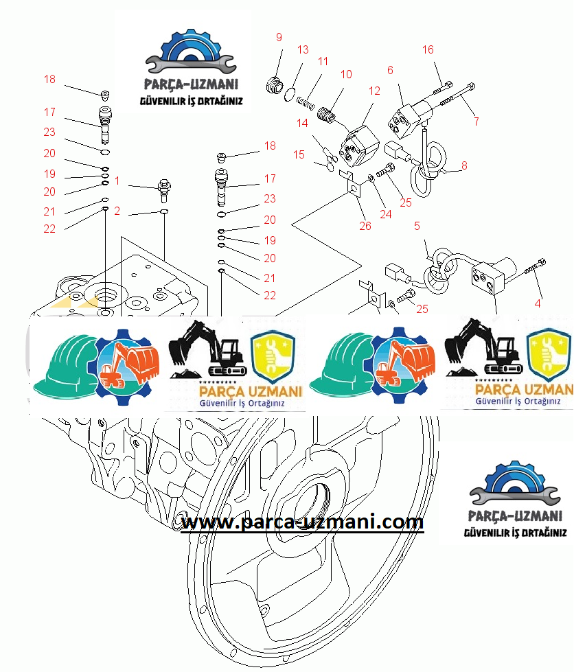 702-21-57500 Valve pilot hydraulic pump KOMATSU / 702-21-57500 Pilot valf Hidrolik pompa KOMATSU.