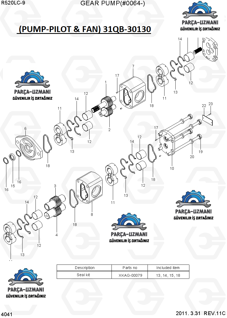 31QB-30130 PİLOT DİŞLİ POMPA